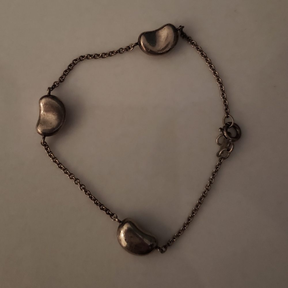 Tiffany and Co sterling silver bean bracelet.
